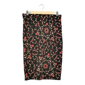 LuLaRoe Women's Multicolor Pencil Skirt Small Dark Floral Dark Cottagecore